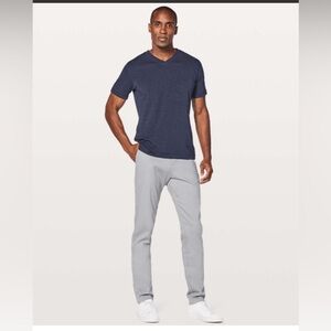 Mens light grey Lululemon Commission Pant Classic *Swift Cotton size 34